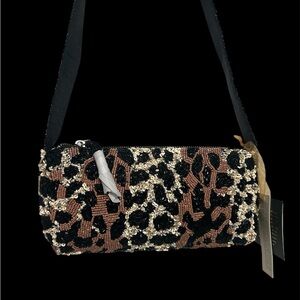 🐆VIRAL Handcrafted Made In India STUNNING Animal Print Leopard Beaded Bag🐆NWT
